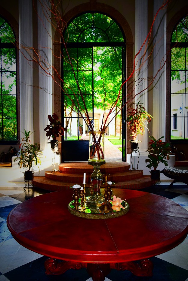 Puerta del comedor abierto sobre el jadin.